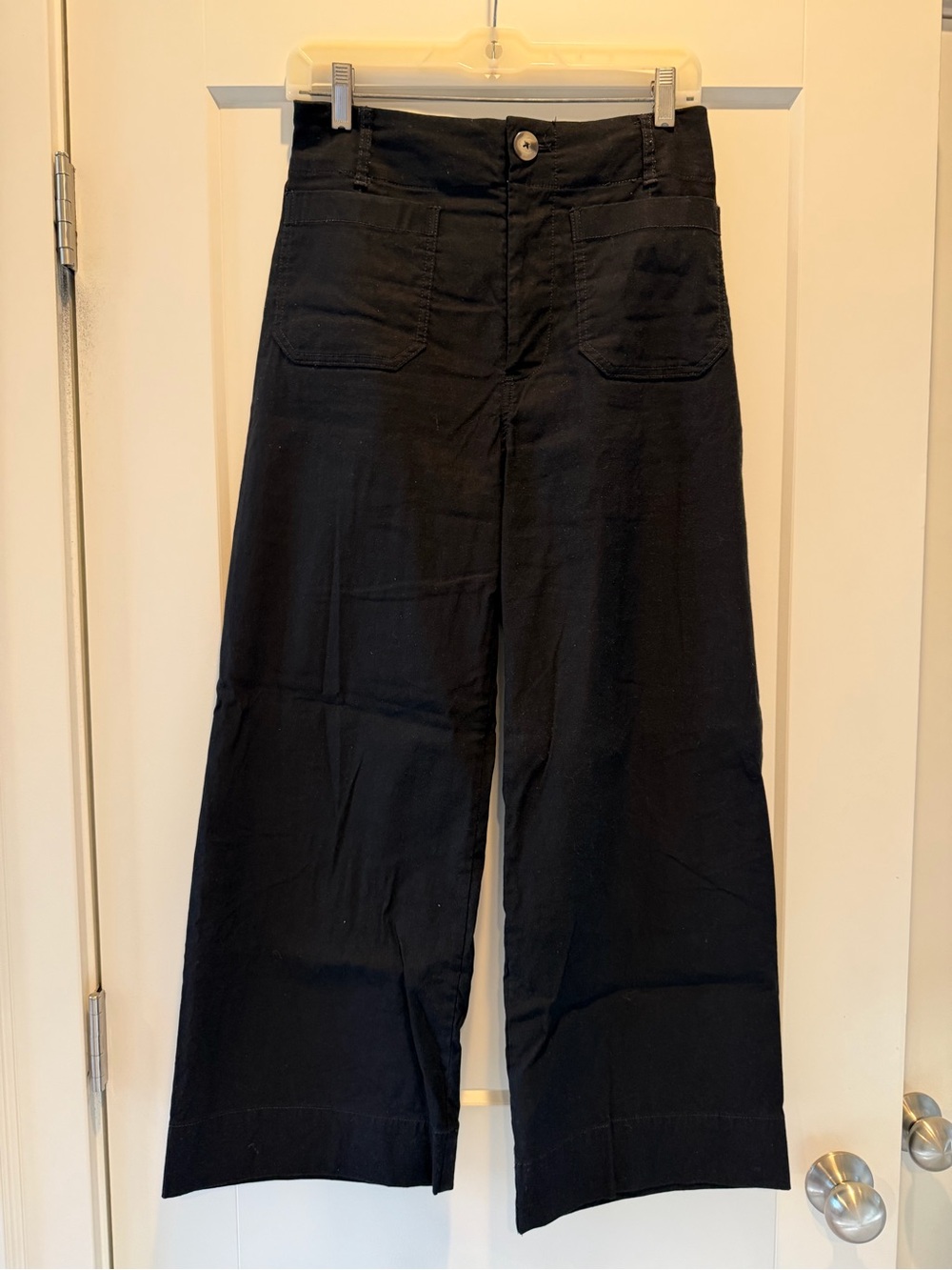 Anthropologie Maeve Collette Black Wide-Leg Chinos